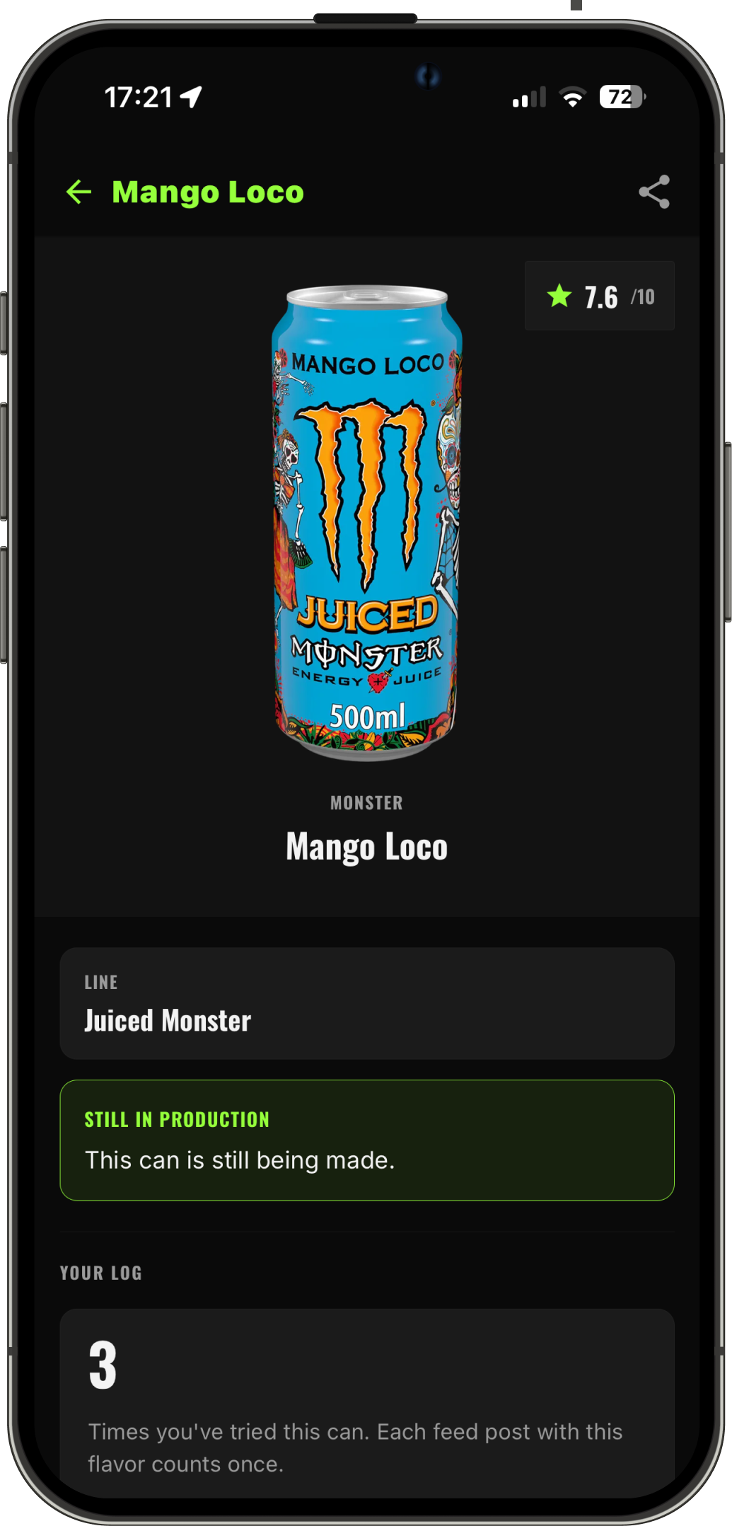 BeastVault drink variant details