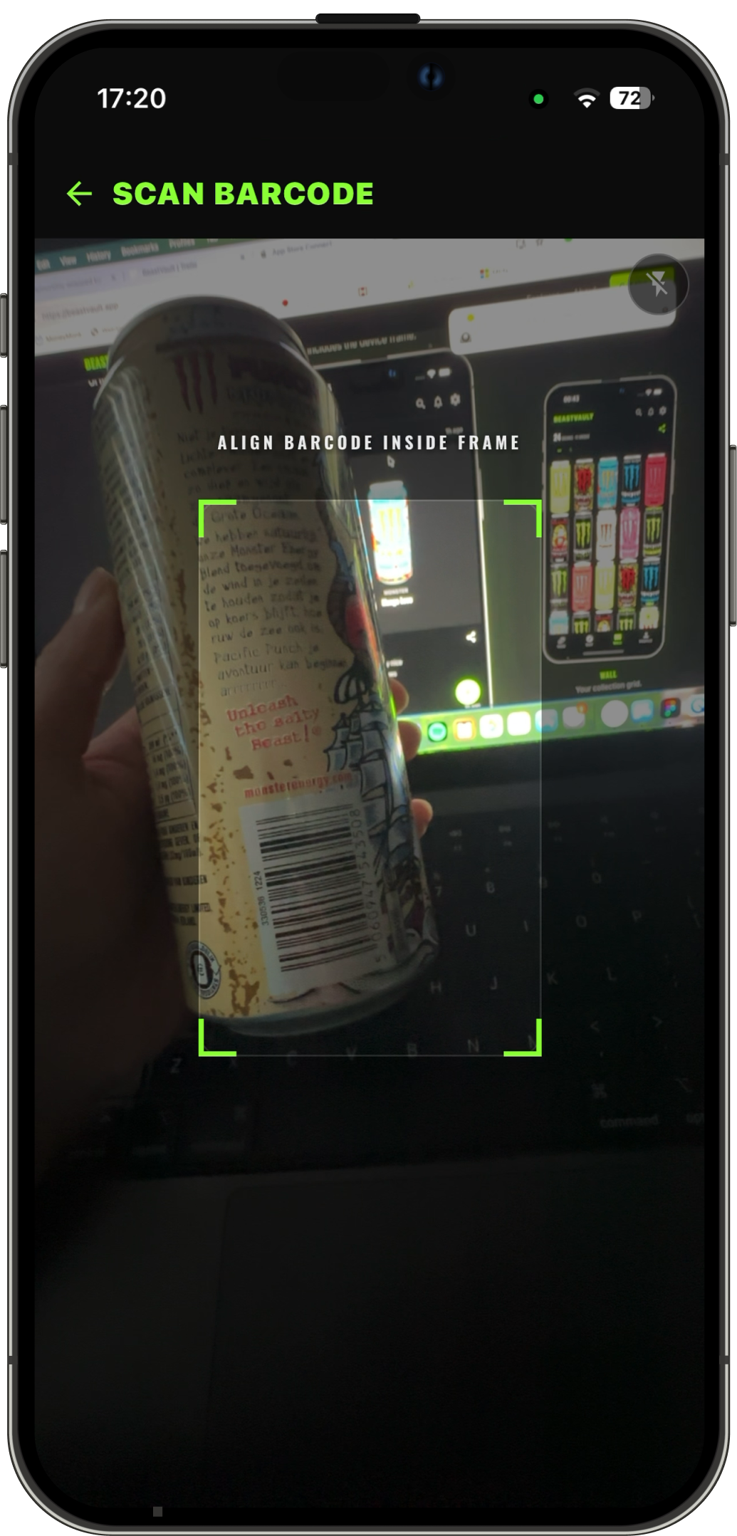 BeastVault barcode scanner