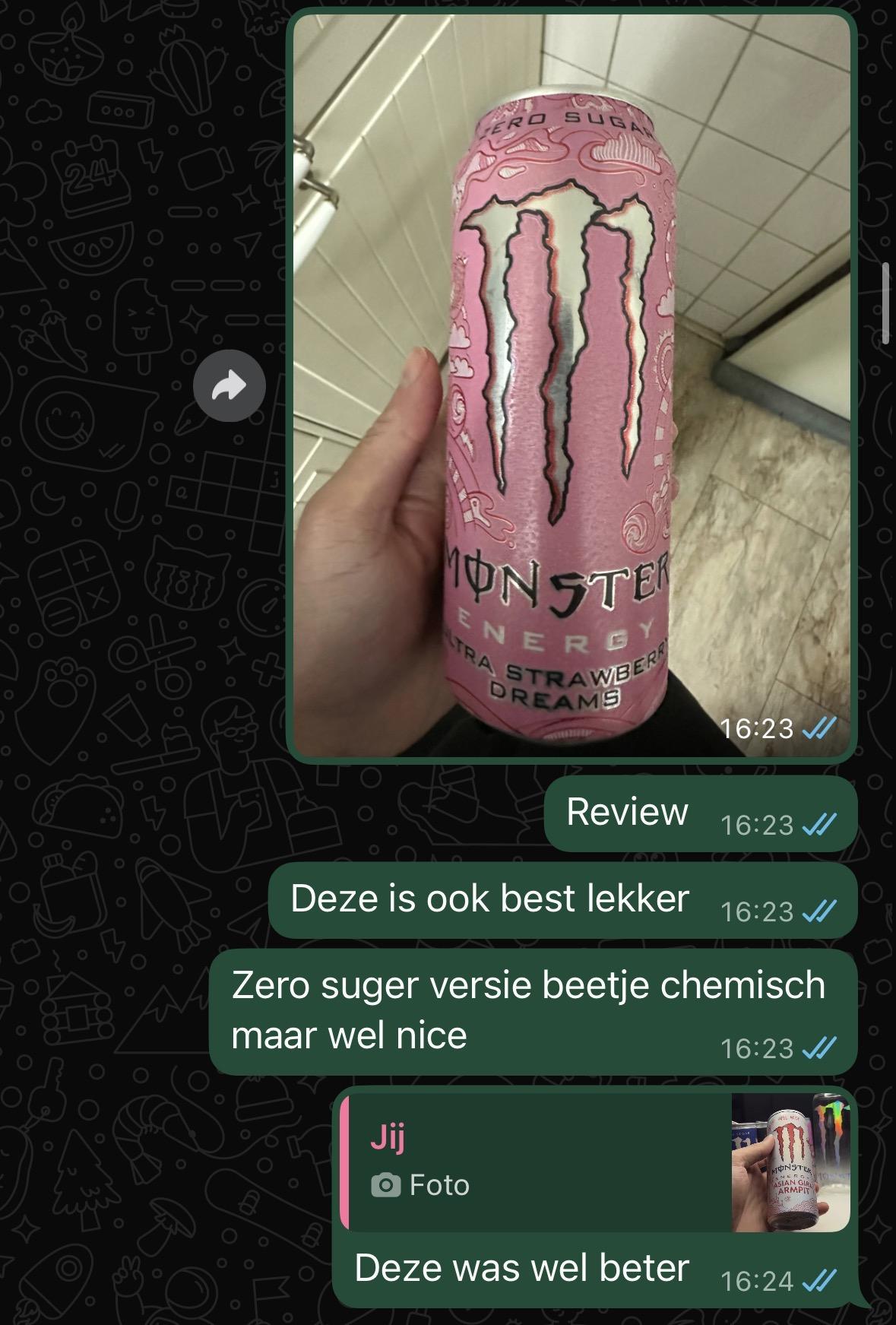 WhatsApp chat, Monster can photo