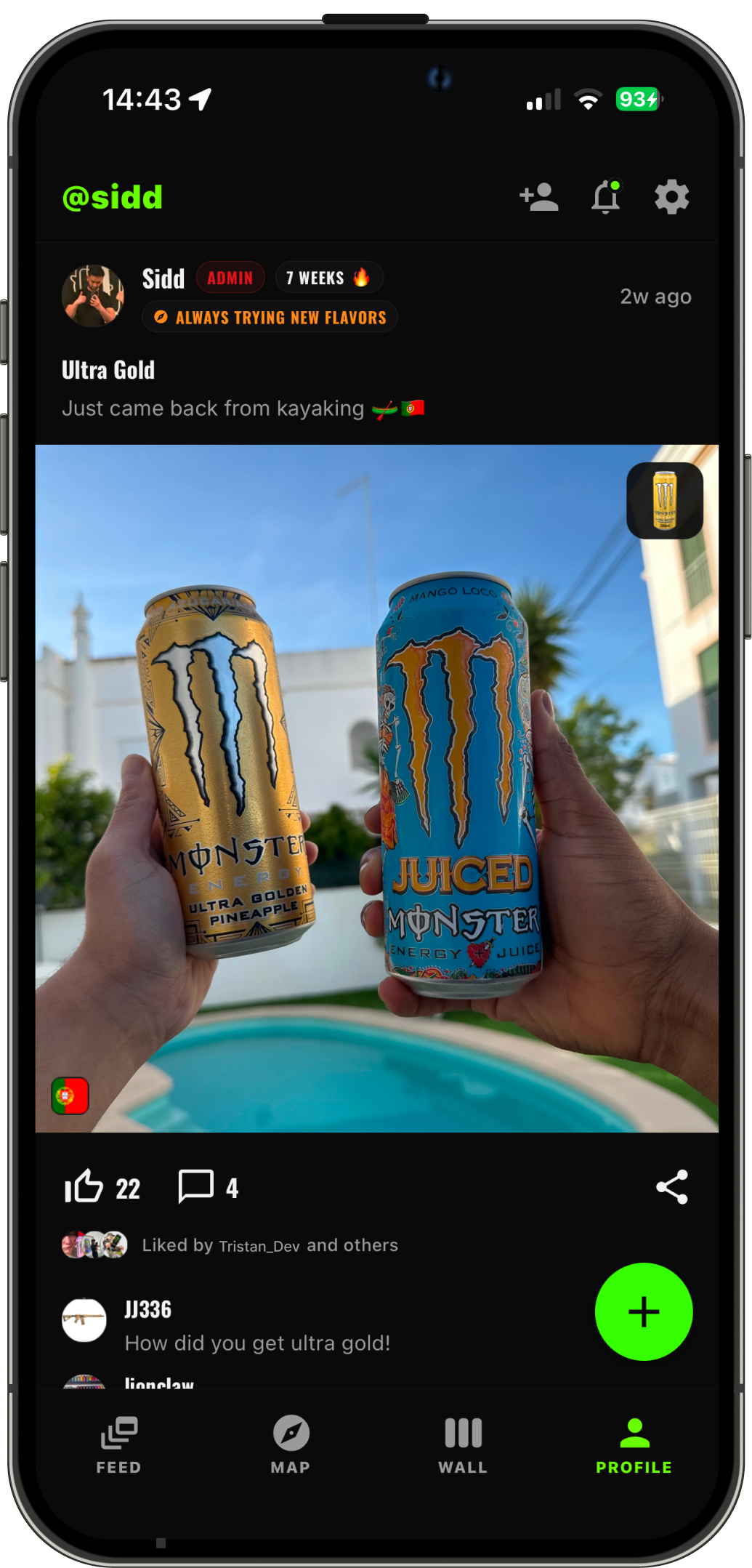 The BeastVault feed, showing recent cans logged by the community